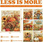 Fall Swedish Dishcloths, Pumpkin, Sunflower, 6 Pcs, 7 x 8 Inch