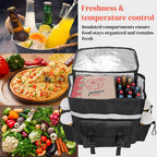 Food Delivery Backpack with 4 Cup Holder, Insulated Hot Pizza Bag