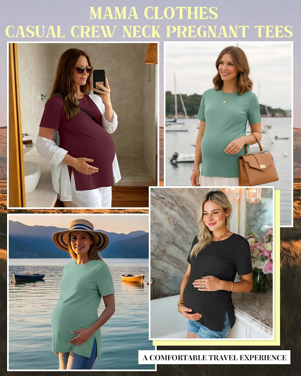 3 Pack Women's Maternity T Shirts