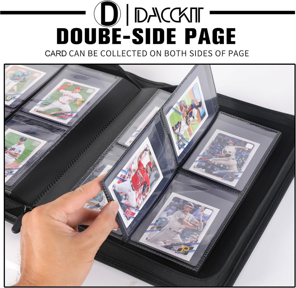 Semi Rigid Card Holder Binder - Fits 240 Cards，Premium 4 Pocket Card Binder Compatible for 3-5/16" x 4-7/8" Semi
