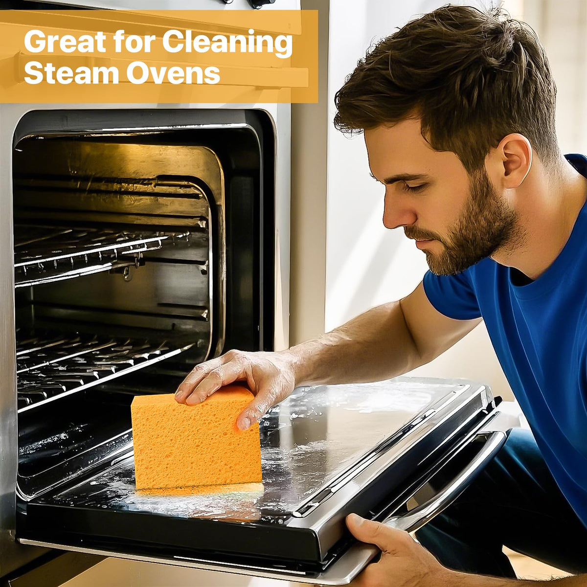Large Natural Cellulose Sponge, Super Absorbent, 6 x 4 x 2 Inch (2 Pack)