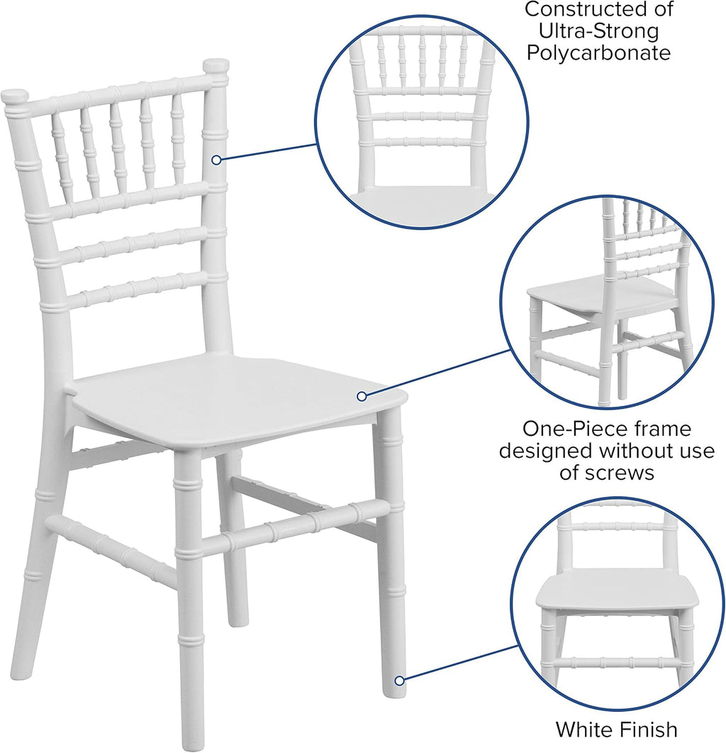 White Kids Resin Chiavari Chair, 10-Pack