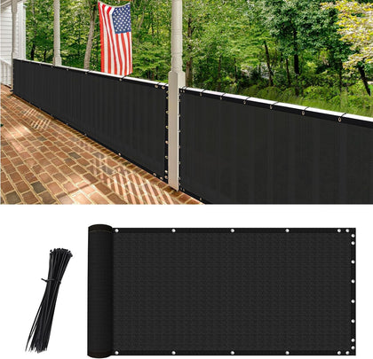 6' x 50' Heavy Duty Privacy Screen Fence (Black)