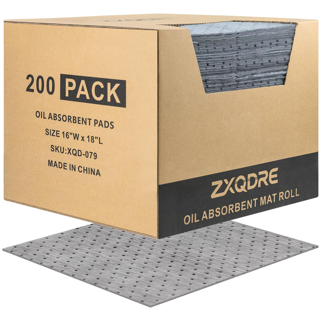 Oil Absorbent Pads, 5.5 oz Oil Absorbent Mat 16" x 18" 200 Pack