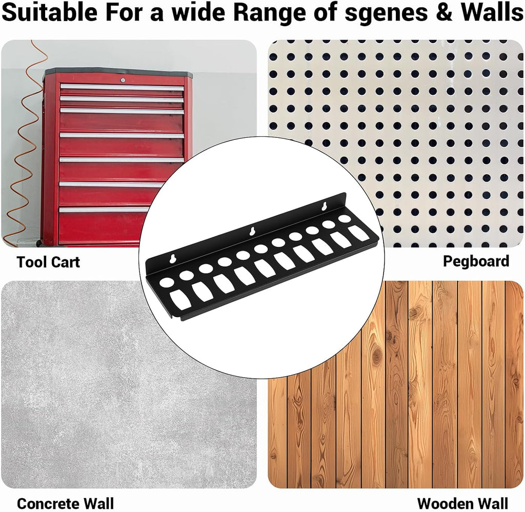 Screwdriver Plier Wrench Organizer，Wall Mount Metal Tool Storage Rack Wrench Screwdriver Organizer Small Hammer Hand