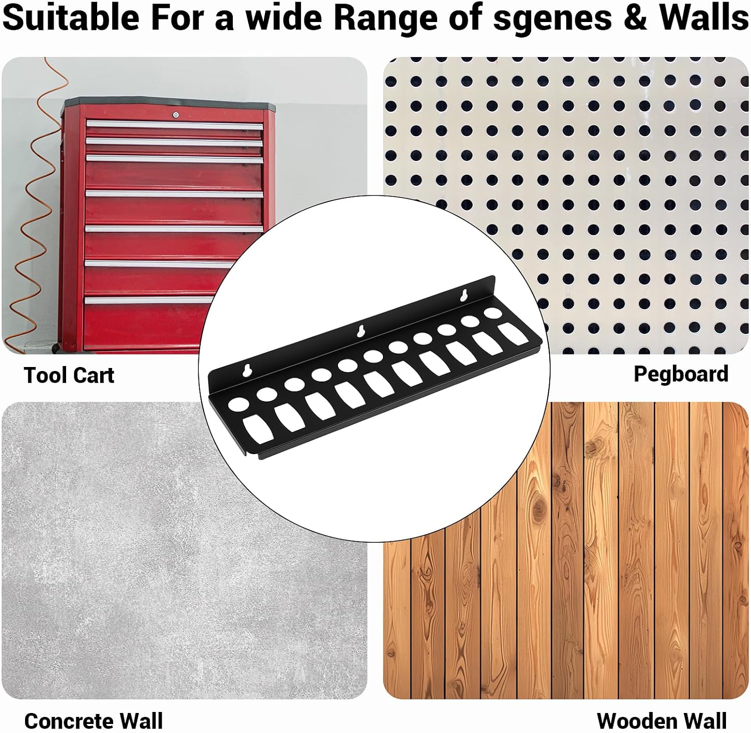 Screwdriver Plier Wrench Organizer，Wall Mount Metal Tool Storage Rack Wrench Screwdriver Organizer Small Hammer Hand