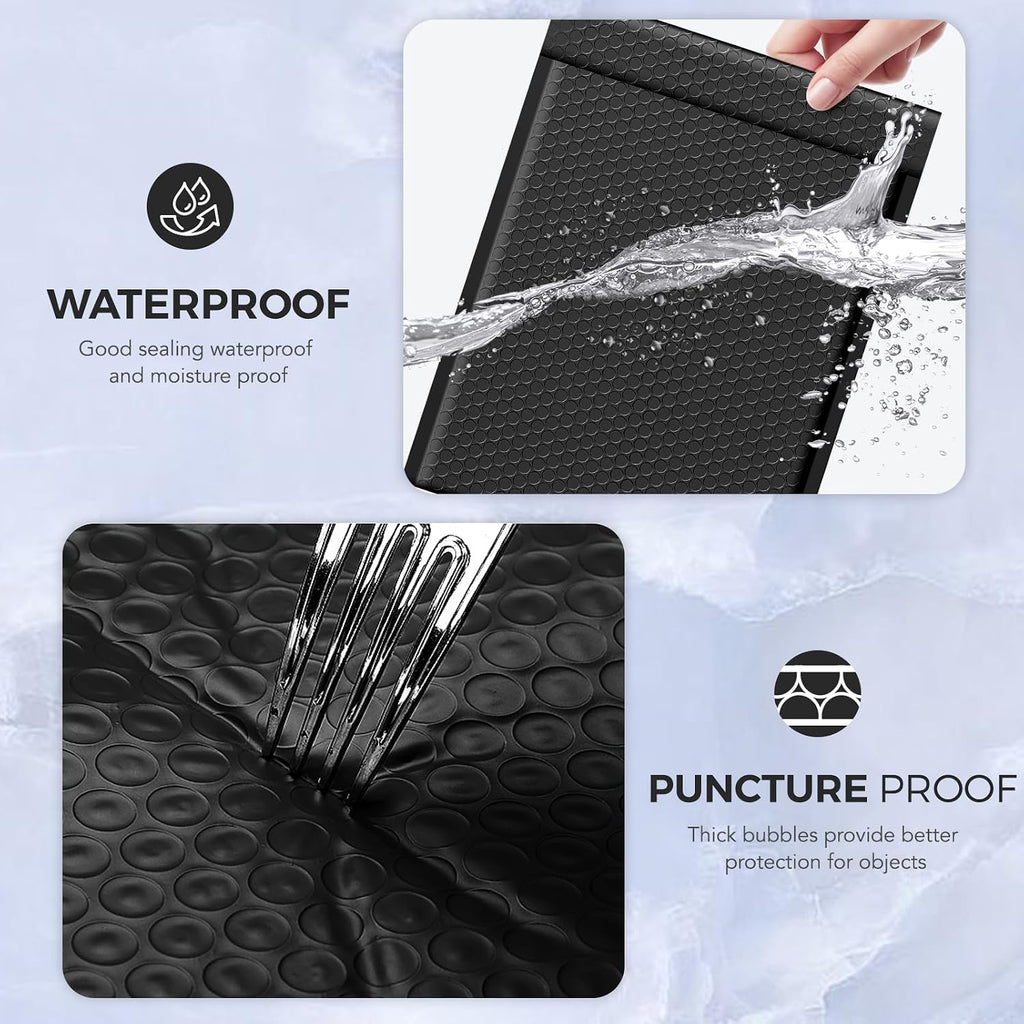 Bubble Mailers 10x13" Padded Envelopes Black 25 Pack Waterproof