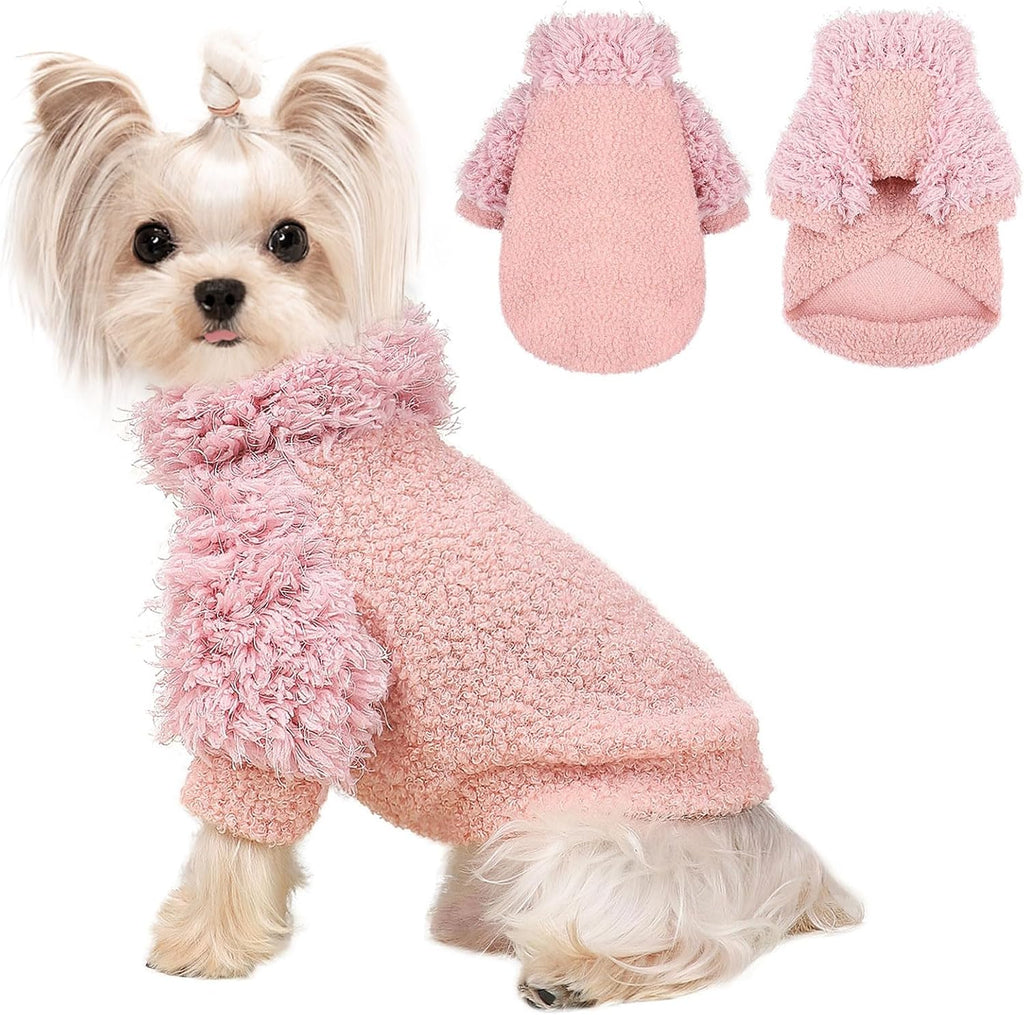 Dog Sweater Turtlenecks Dog Sweaters for Small Dogs Winter Fleece Doggy Clothes Puppy Cold Warm Coat Doggie Jacket