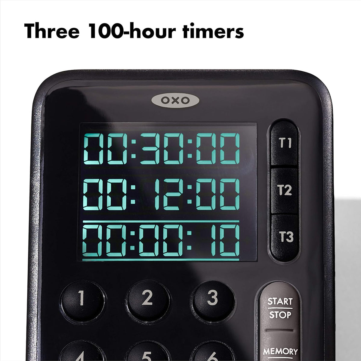 Good Grips Digital Triple Kitchen Timer, Three 100-Hour Counters