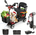4 Wheel Mobility Scooter for Seniors & Adults, Foldable Portable Motorized Electric Scooters with Removable Battery