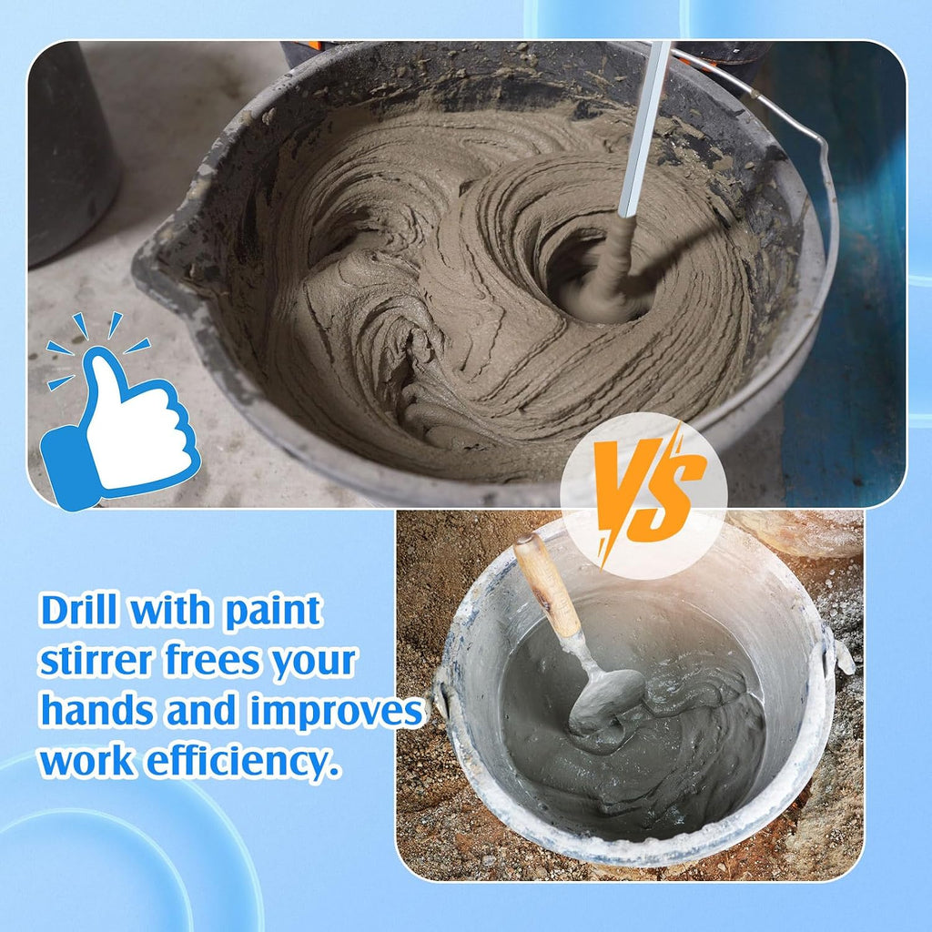 3 Pcs Paint Mixer for Drill, 1 to 5 Gallon Bucket, Paint Stirrer, Easy to Clean, 16.9" Mixing Paddles and 2.36"