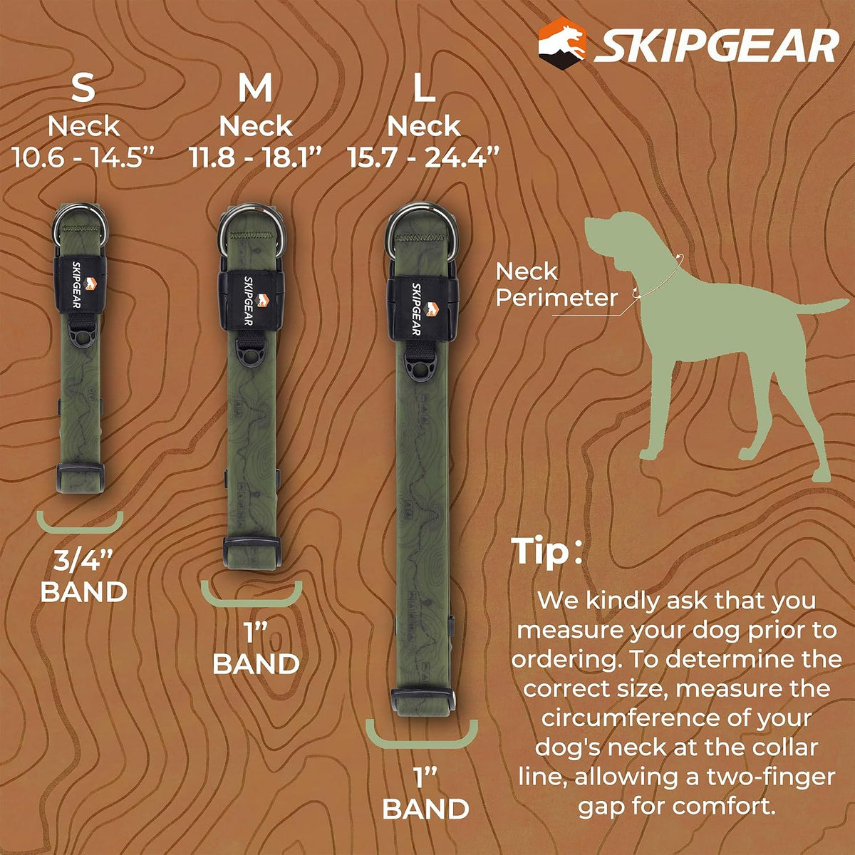 Waterproof Dog Collar, Odor-Resistant (Avocado Green, Large)