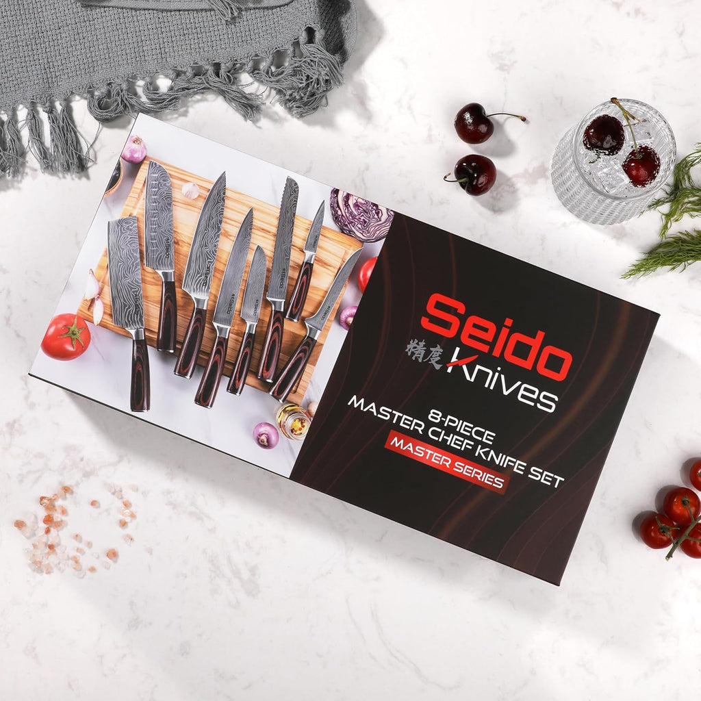 Seido Master 8-Piece Japanese Knife Set, High-Carbon Stainless Steel