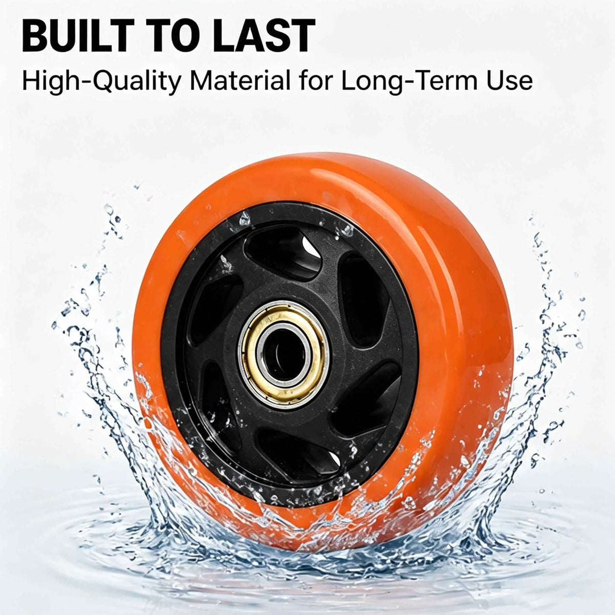 4" Caster Replacement Wheels Heavy Duty Polyurethane 4 Pack Orange