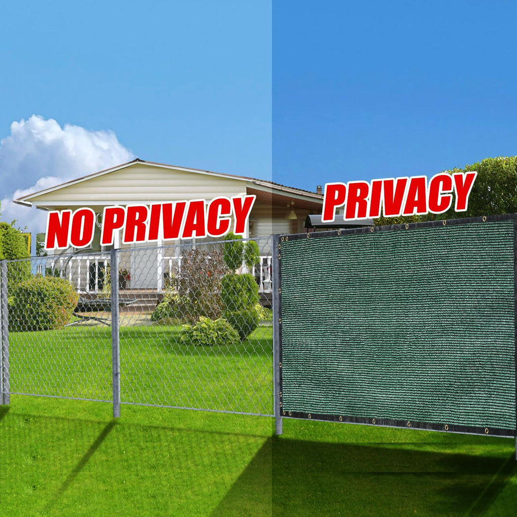 Green 6FT X 50FT Outdoor Privacy Screen Fence & Mesh Shade Net Cover, Ideal for Garden and Backyard - Enhances
