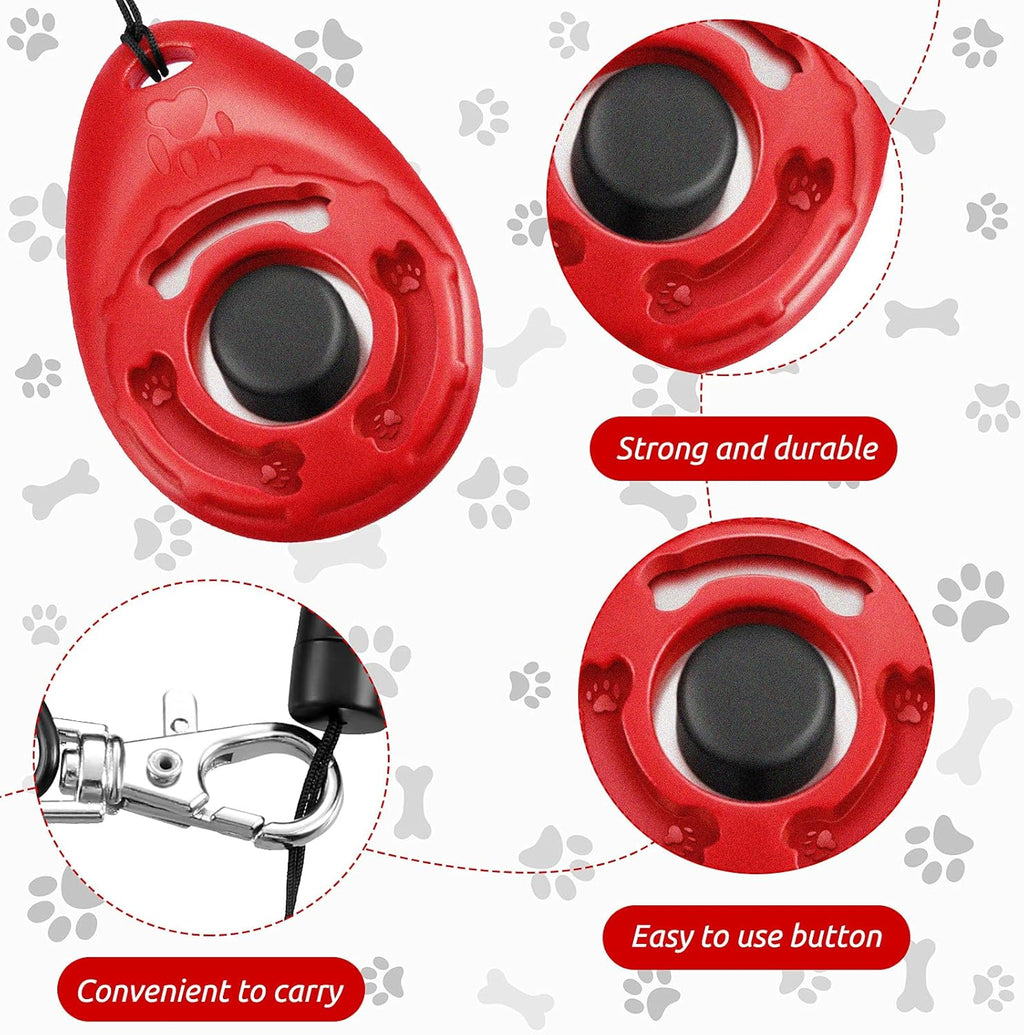 18 Pieces Dog Training Clicker, Pet Behavioral Training Clickers with Wrist Strap for Dogs Cats Puppy Birds