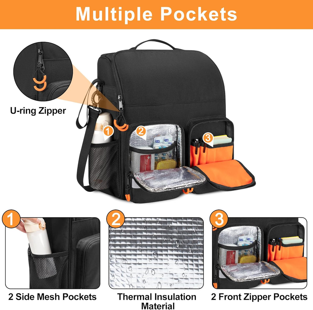 Large Wheelchair Bag to Hang on Back, Wheelchair Accessories Backpack for Adult & Senior, Wheelchair Pouch with