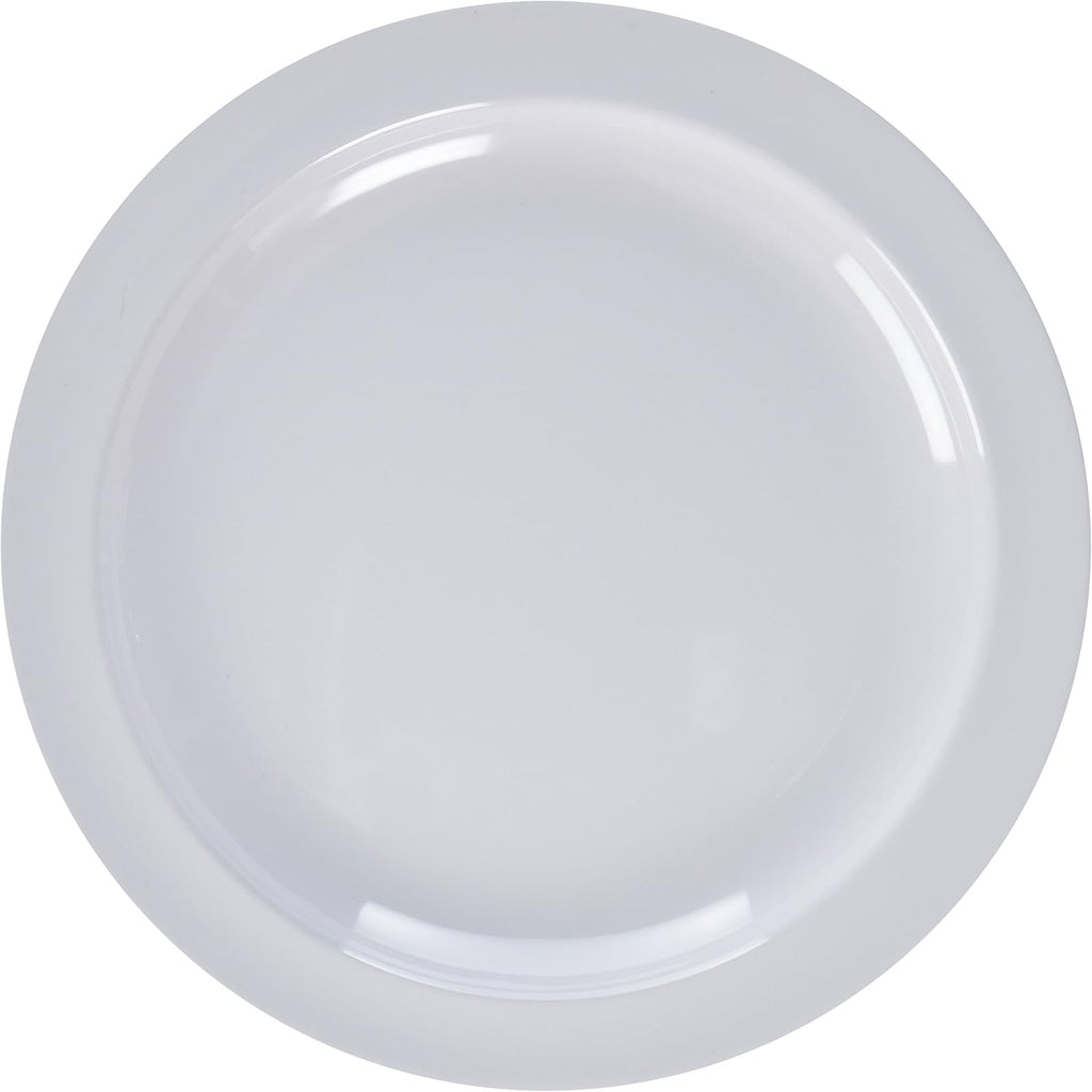 10" White Round Melamine Plate (Set of 12)