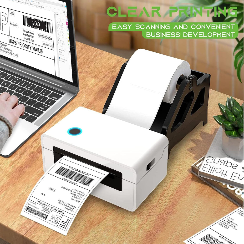4x6 Direct Thermal Shipping Labels - 4 Rolls of 450 Labels/Roll, Compatible with Zebra 2844/ZP450/ZP500/ZP505