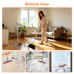 Broom and Dustpan Combo Set, 52" Long Handle with Squeegee & Mini Set