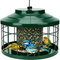 Metal Caged Bird Feeder for Outdoors Hanging, Squirrel & Starling Proof