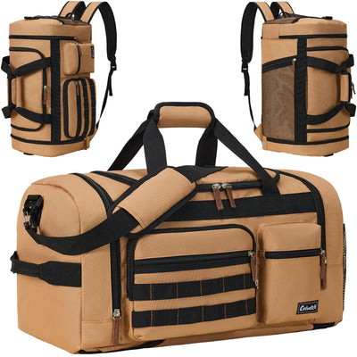 Gym Bag for Men Women 3-in-1 Sports Travel Duffel Bag, 39L, Brown