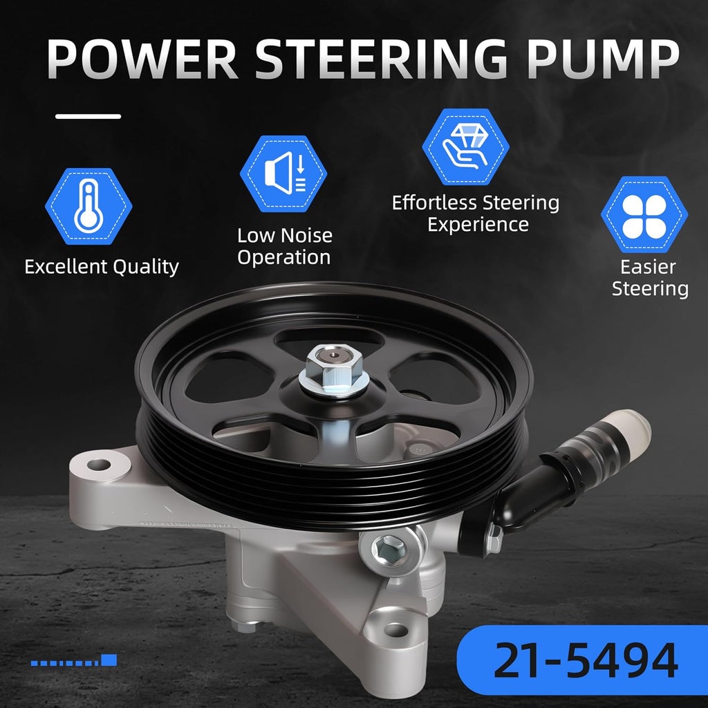 Power Steering Pump with Pulley for Honda Accord 08-12/Pilot 09-11
