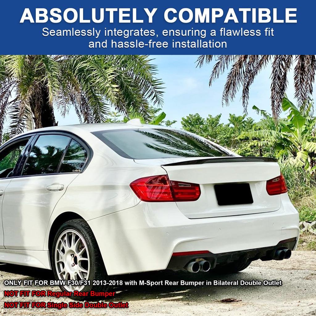 BDBO Rear Diffuser Compatible with 2013-2019 BMW F30 M-Sport Bumper