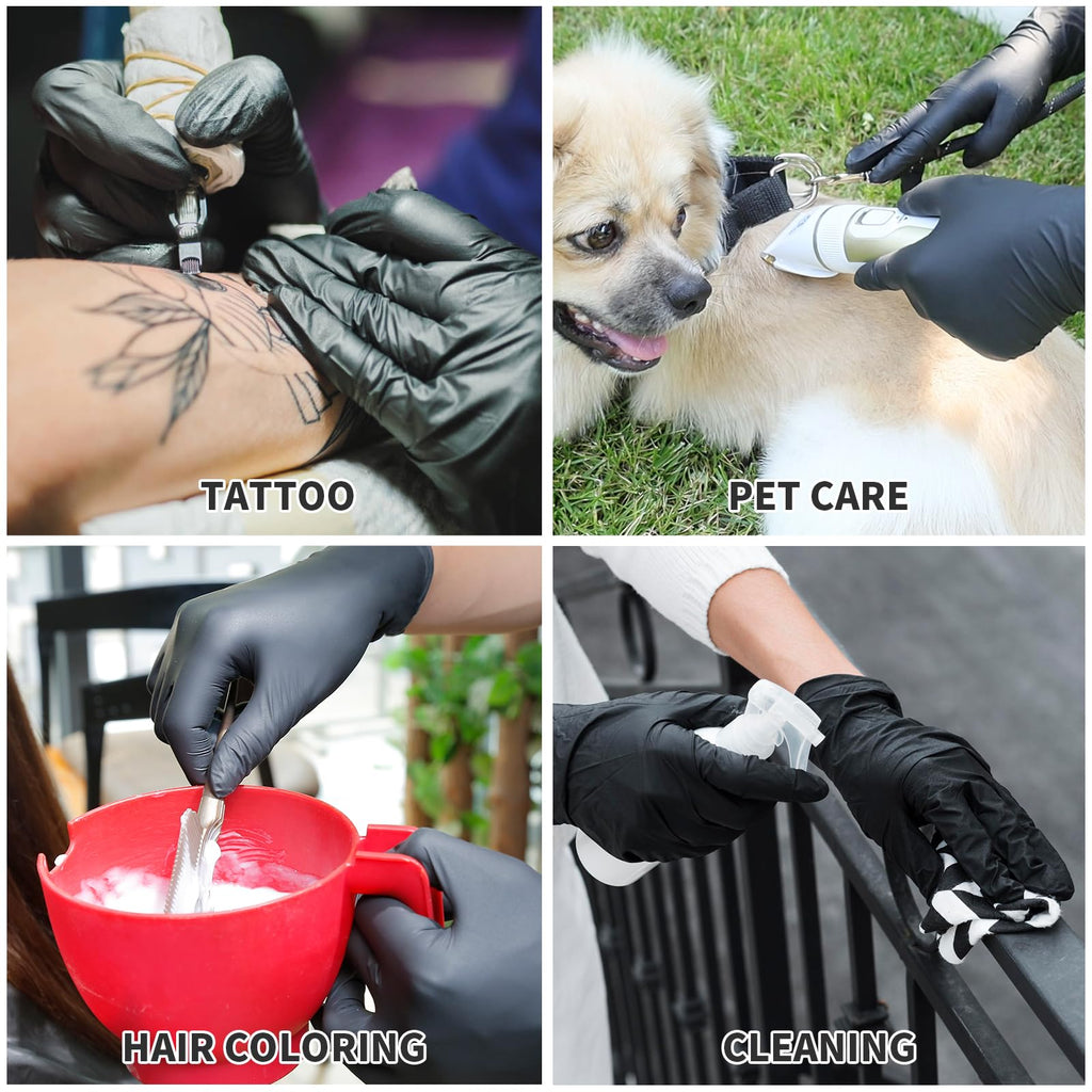 Black Nitrile Disposable Gloves Exam Gloves 3.2mil 1000PCS(Medium)