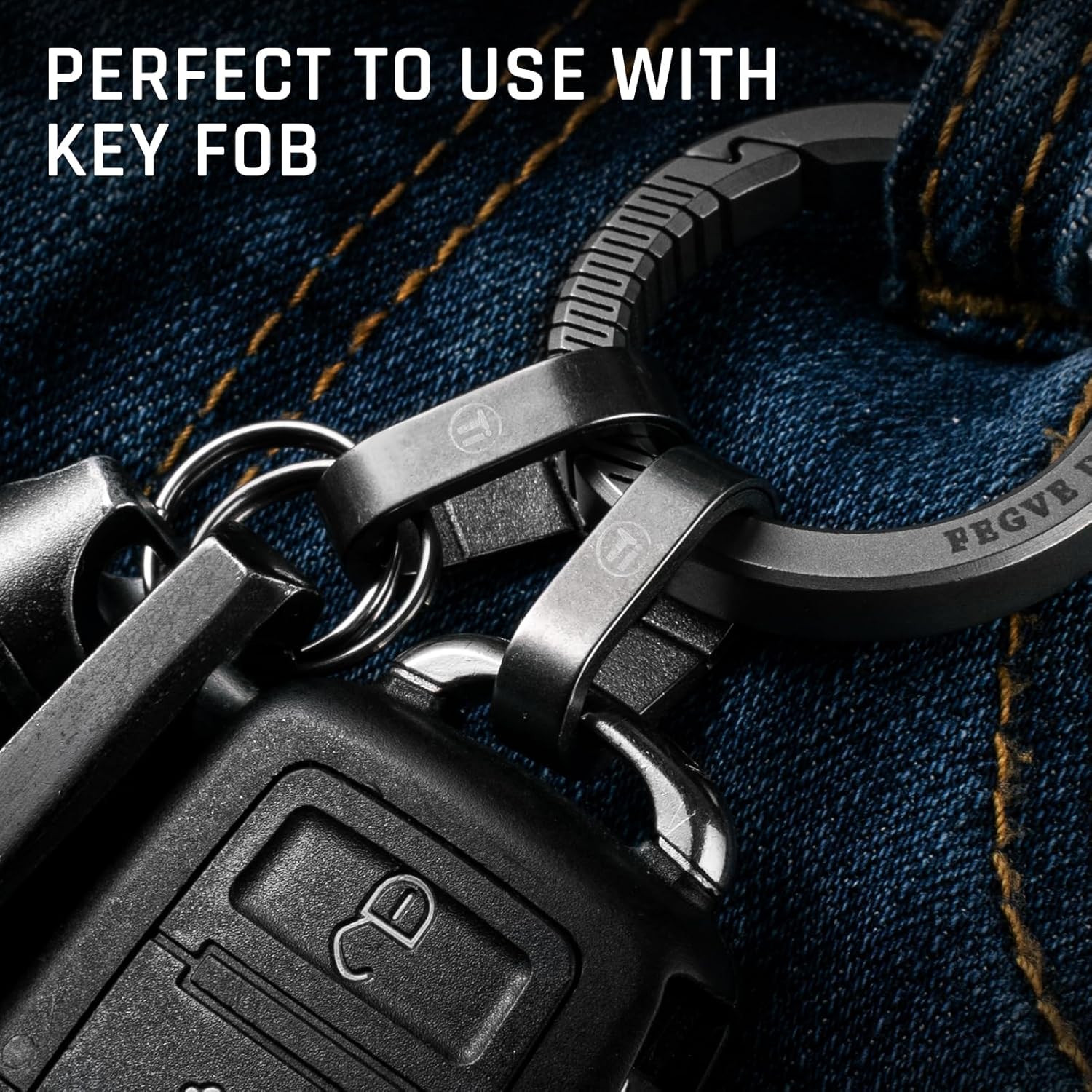 Titanium Key Ring Clip, Small Carabiner Keychain,Mini Snap Keyring