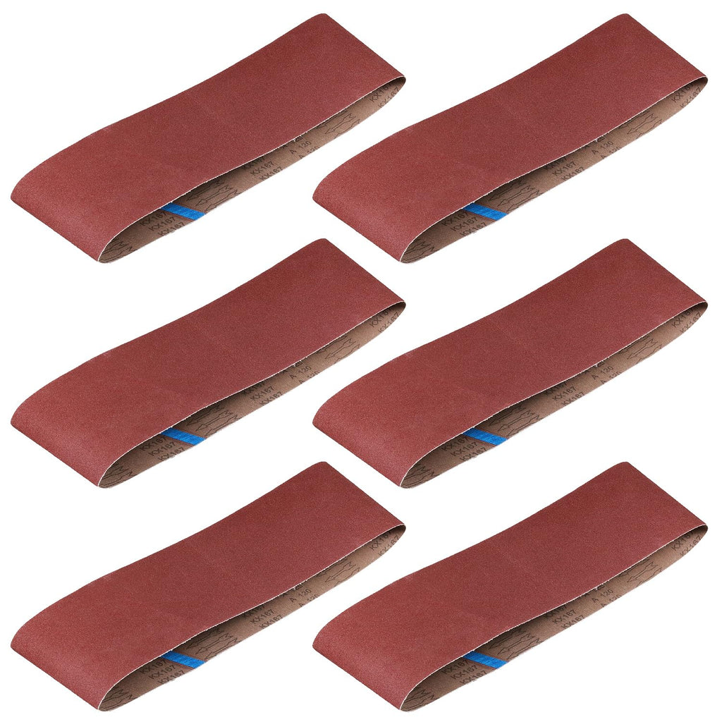 6 x 48 Sanding Belts 120 Grit,6 Pack