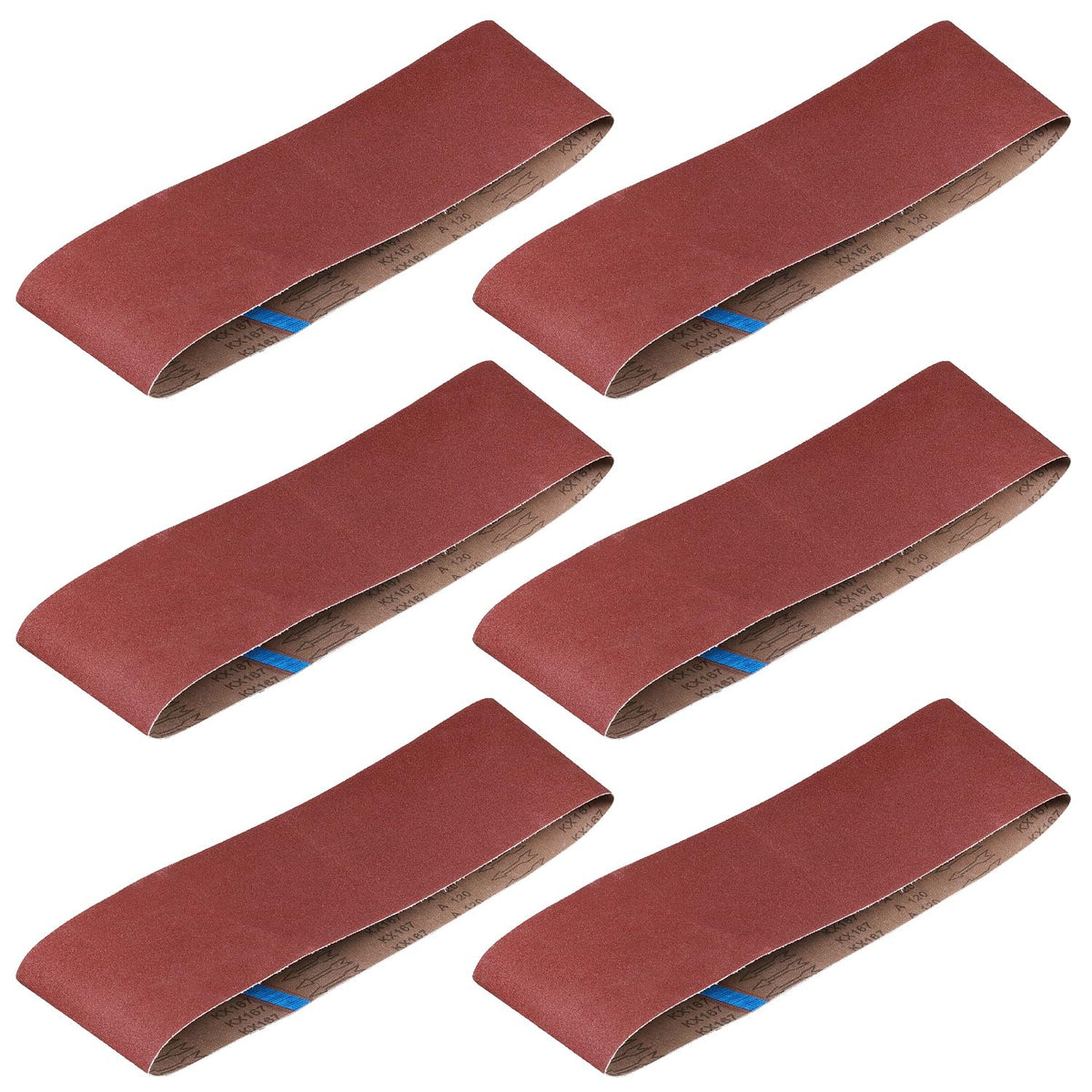 6 x 48 Sanding Belts 120 Grit,6 Pack