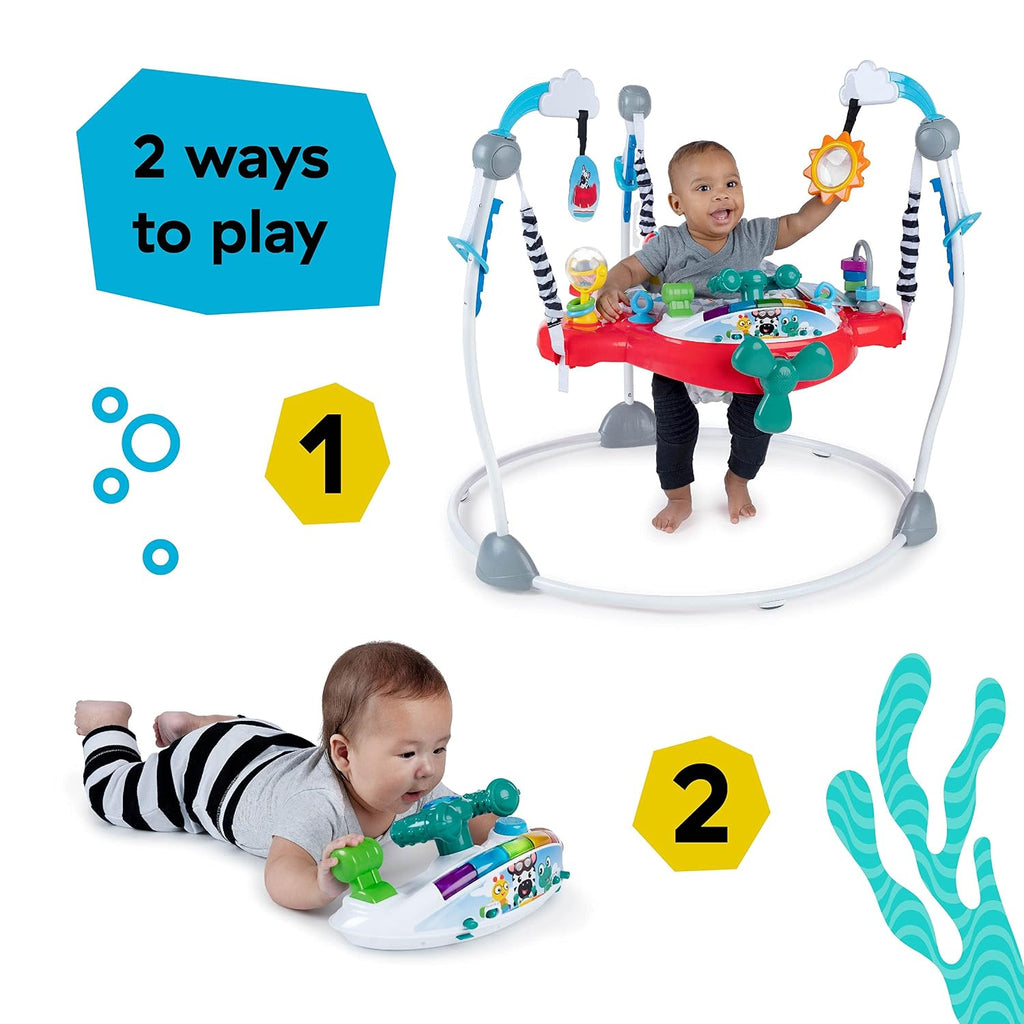 Ocean Explorers Airplane Adventure 2-in-1 Interactive Baby Jumper Activity Center with Lights Ages 6 Months +, Max