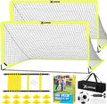 Kids Soccer Goals for Backyard Set of 2, 4 x 3 ft/6 x 4 Toddler Soccer Goal Training Equipment with Soccer Ball