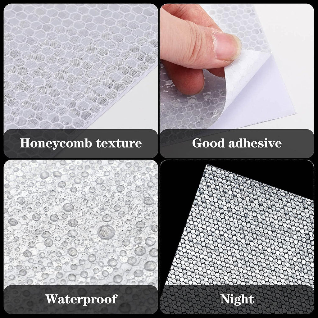 7 Sheets 8.86'' x 11.42'' Adhesive Reflective Stickers Flexible Waterproof Warning Reflective Tape Night Lighting