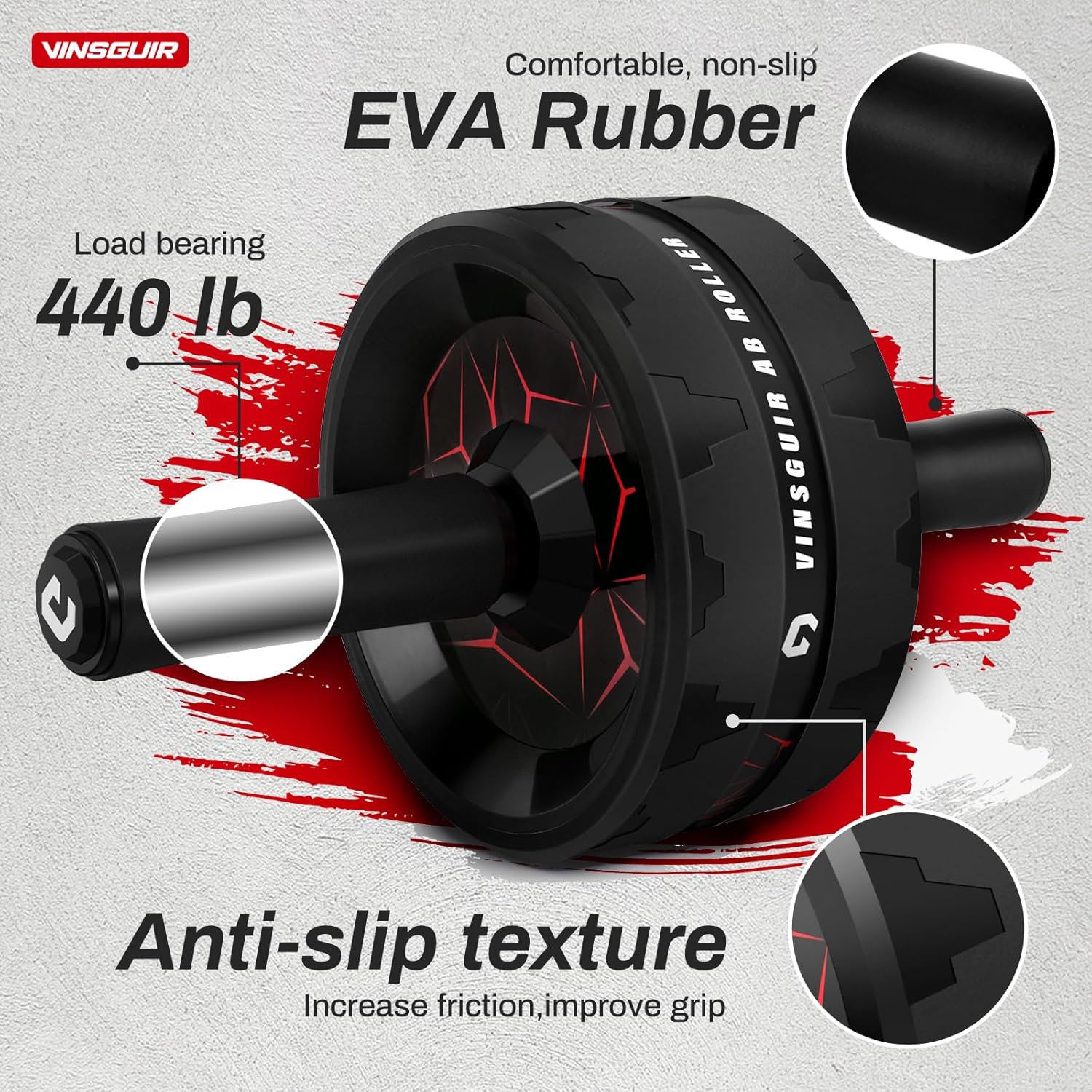 Ab Roller Wheel, Abs & Core Workout Equipment for Home Gym with Knee Pad Accessories, Abdominal Wheel for Full-body
