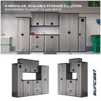 72-Inch Tall Storage Cabinet, Platinum Resin Garage Storage Cabinet