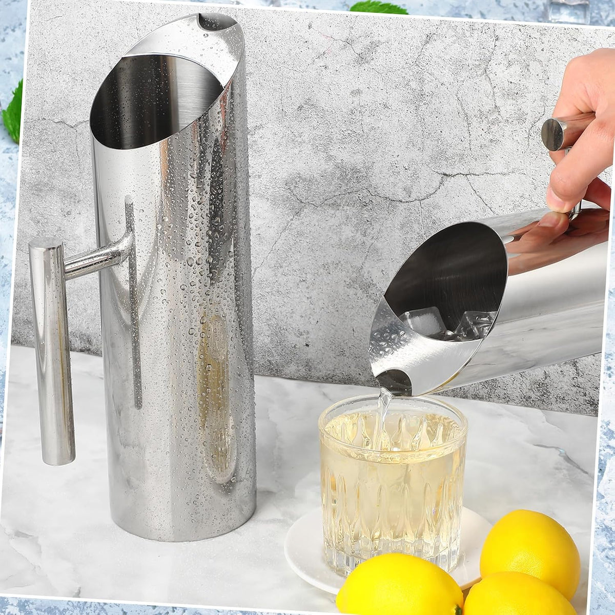 3 Pack 53oz/1.5l Stainless Steel Water Pitcher