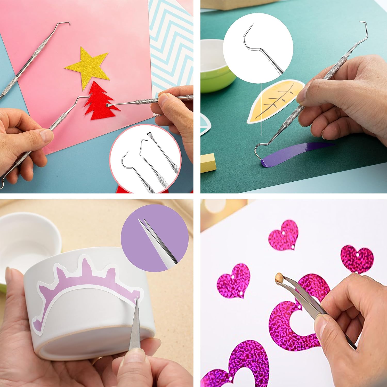 Craft Vinyl Weeding Tools Kit - DIY Art Work Cutting, Scrapbook, Lettering