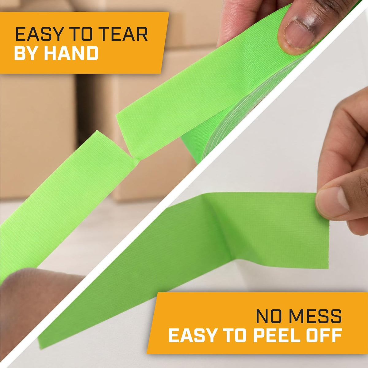 Neon Spike Tape 5 Pack - 1 Inch x 20 Yards Colored Gaffer Tape