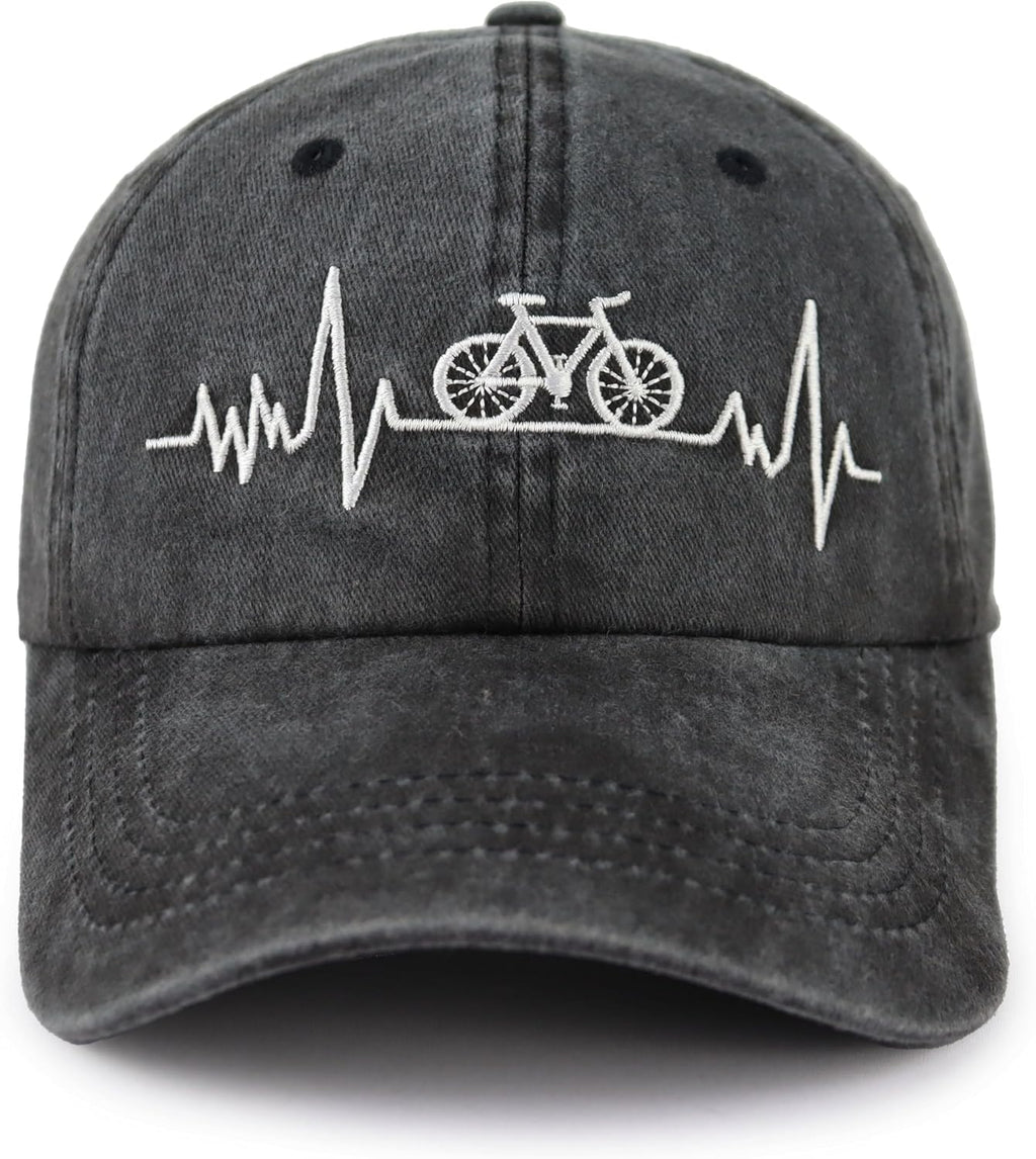 Bicycle Bike Baseball Cap, Adjustable Embroidered Bicycle Enthusiast Hat