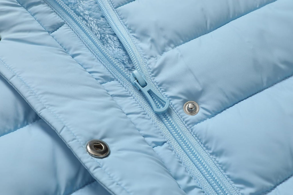 Girls Long Puffer Winter Coat Kid's Removable Hood Parka Jacket | Waterproof Polyester Outer, Soft Fleece Lined
