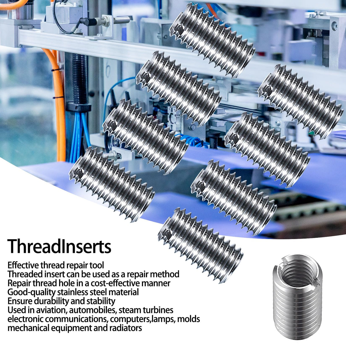 20 Pcs Thread Reducing Nuts M8 to M6 Screw Sleeve Adapter Kit