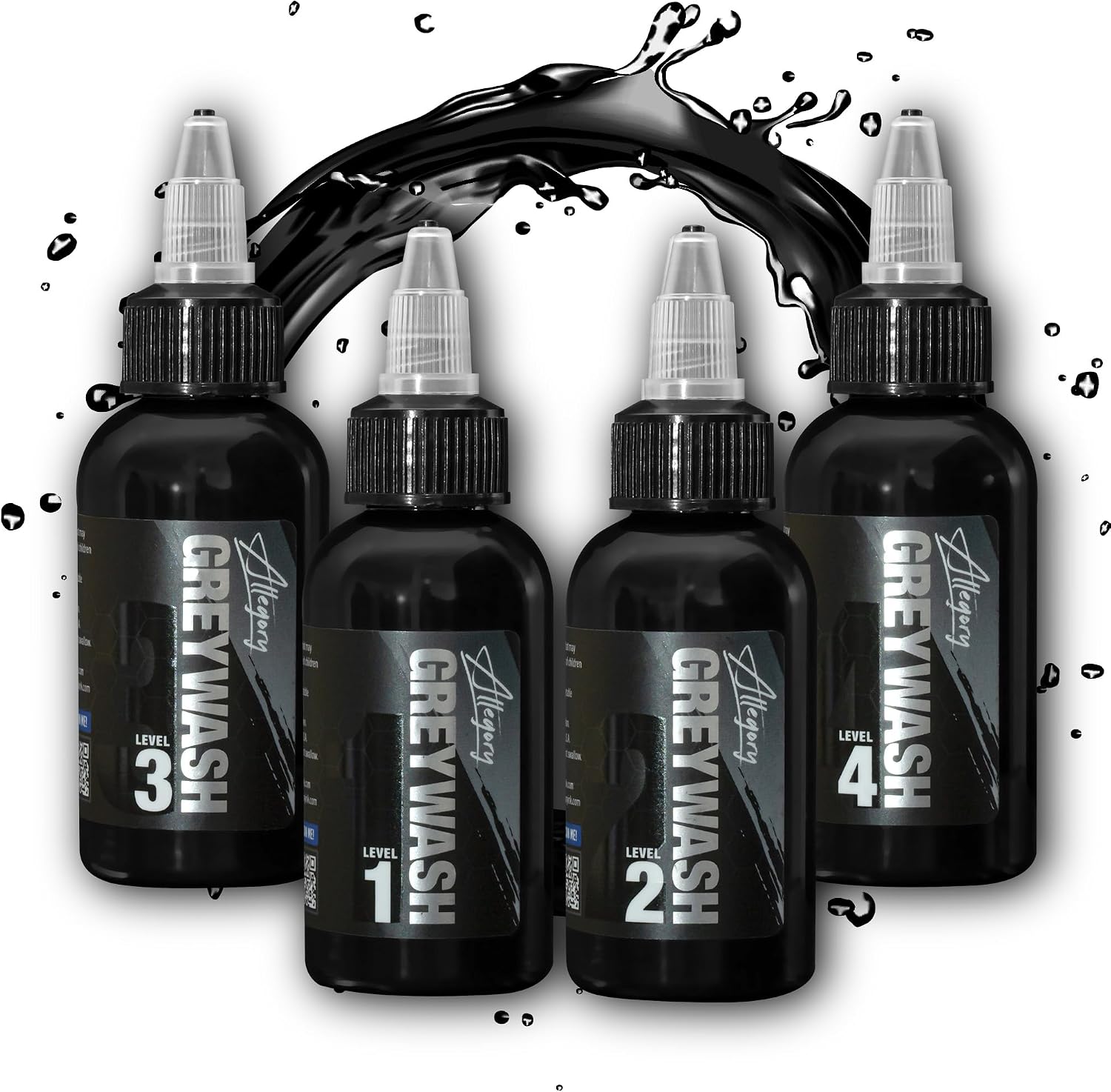 Greywash Tattoo Ink Set 2oz – Premium Professional-Grade Signature Greywash Shades for Smooth, Vegen Friendly