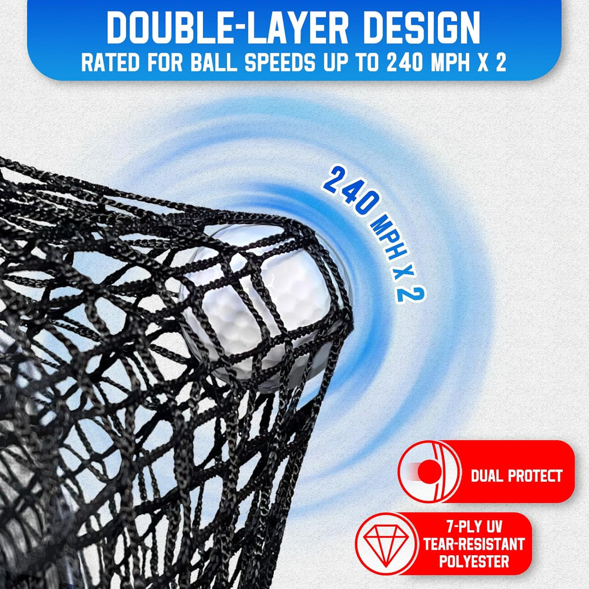 Golf Net with Extra Striking Net, Heavy Duty Golf Practice Hitting Net