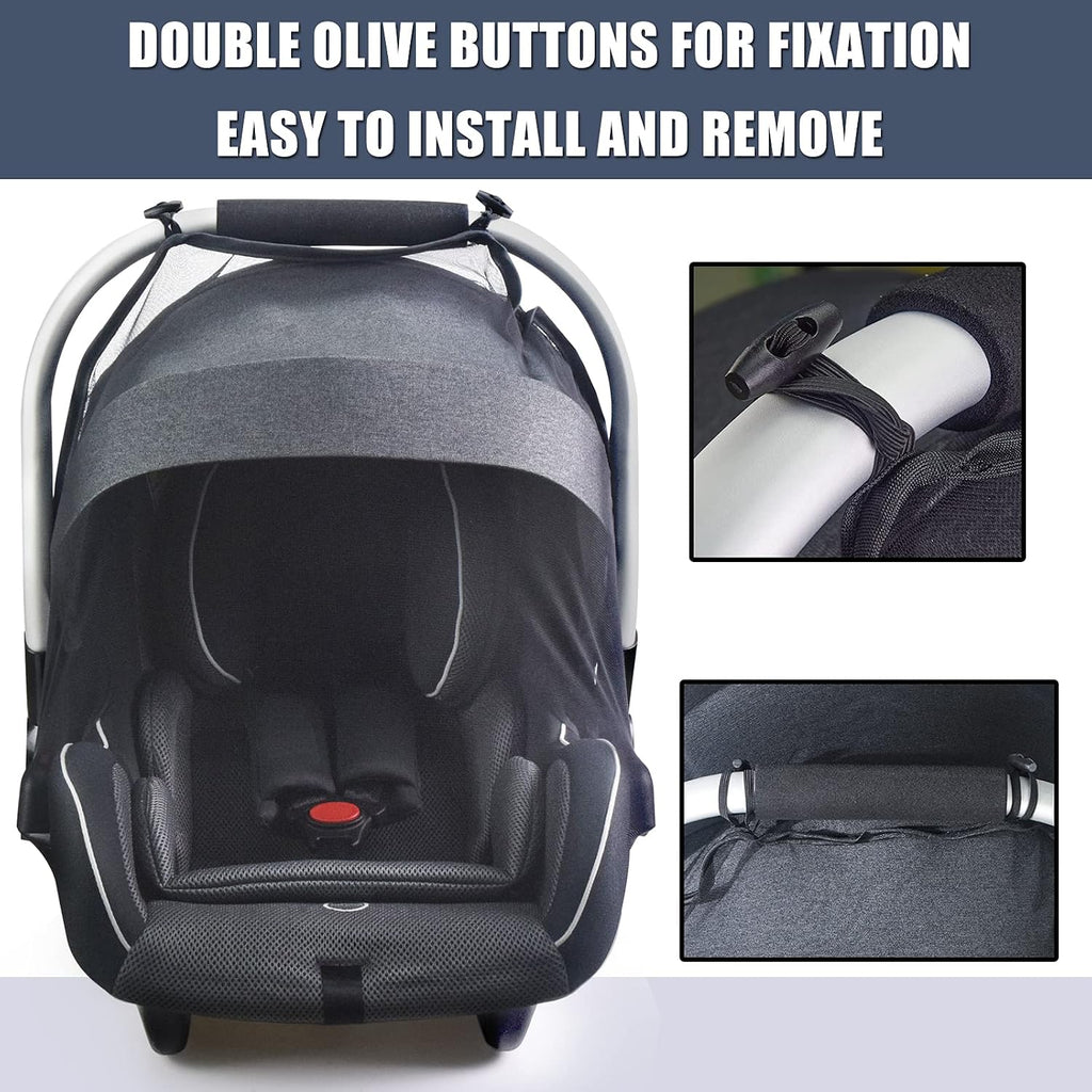 Baby Mosquito Net for Infant Car Seats,Infant Stroller and Bassinets, Carrier,Breathable with Elastic Netting for