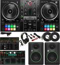 DJControl Inpulse 500 Professional DJ Controller Studio Bundle with 3.5" Powered Monitors, DJ Headphones, RCA/TRS