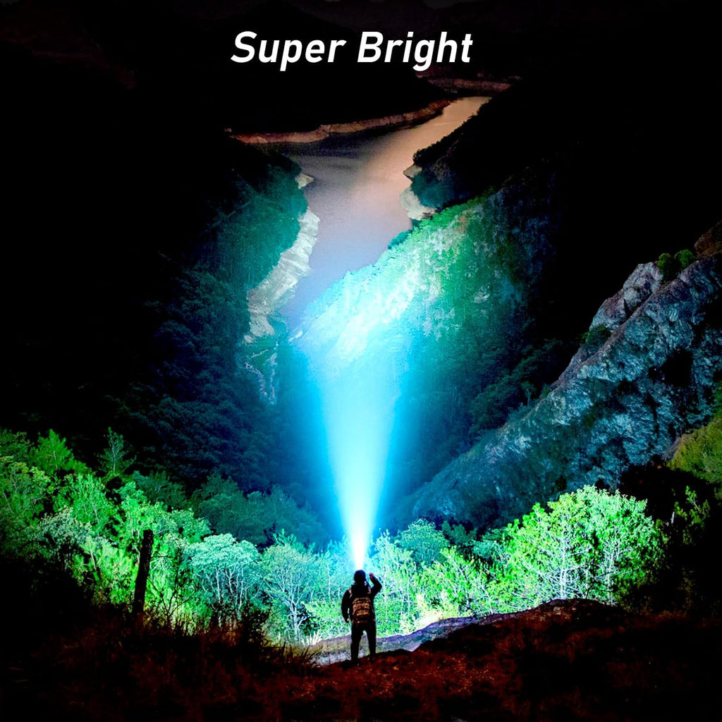 LED Headlamp Rechargeable, 2000L Super Bright Headlight Flashlight