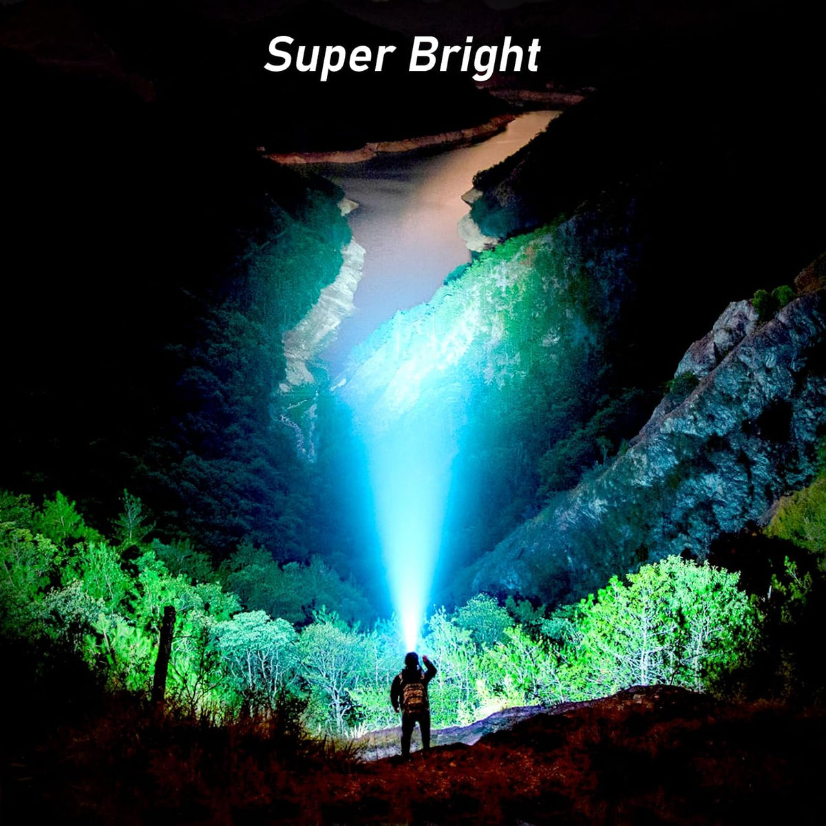 LED Headlamp Rechargeable, 2000L Super Bright Headlight Flashlight
