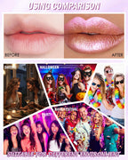 Metallic Shimmer Lipstick, Glitter Lip Gloss, Waterproof Lipgloss for Women